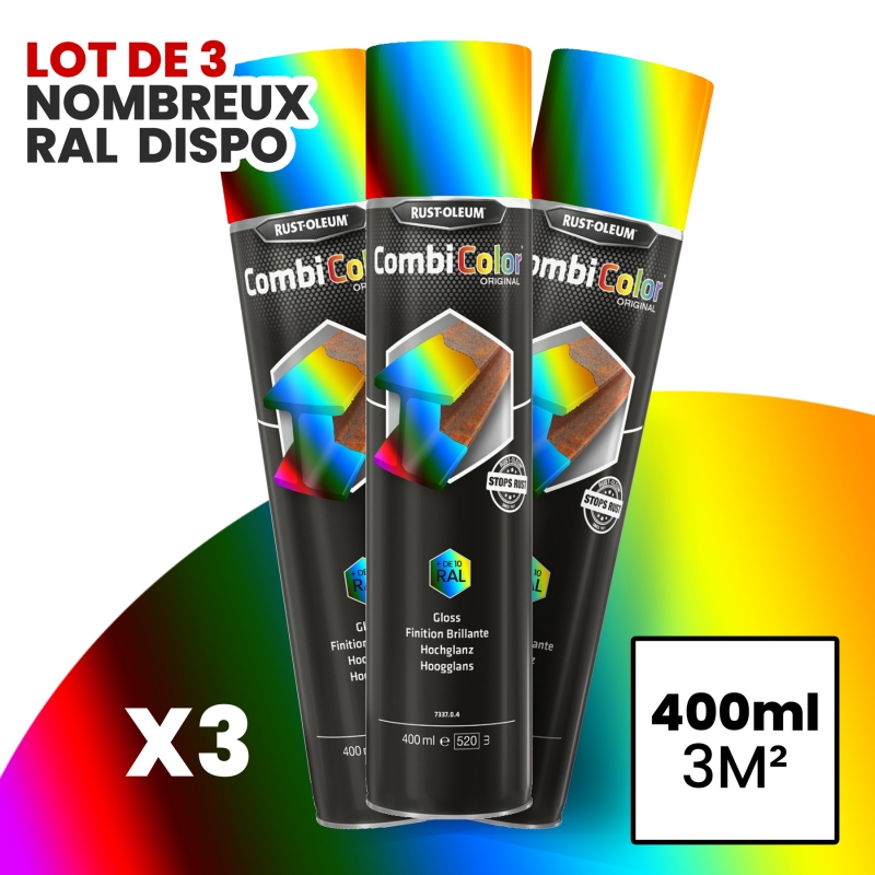 Spray de peinture brillante 400ml RAL 3003 Rouge Rubis