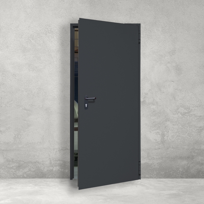 Porte métal 1 vantail Gris...