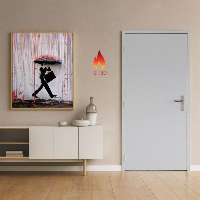 Bloc porte bois 1 vantail coupe-feu EI30