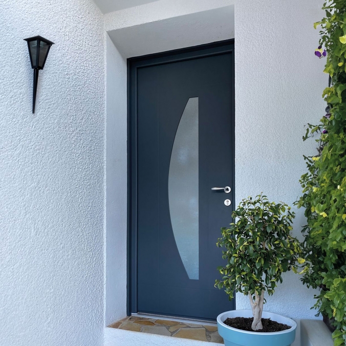 Porte d'entrée aluminium monobloc ANNA