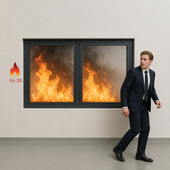 Châssis vitré coupe-feu EI30 sur-mesure 30mn