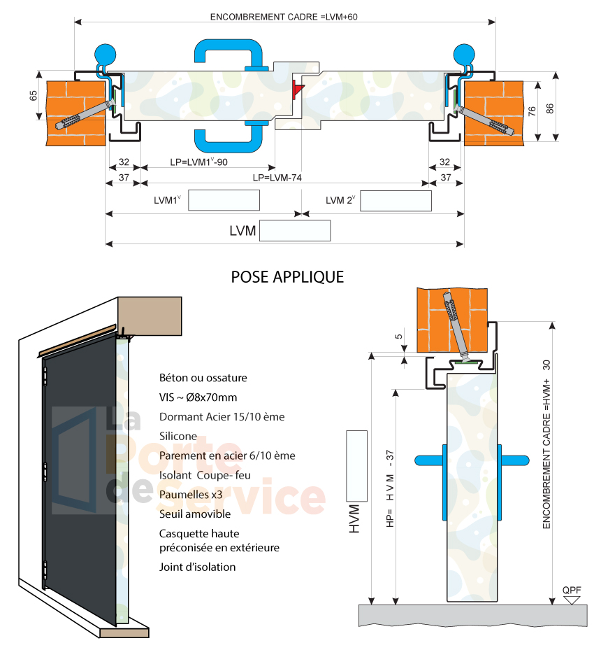 Porte coupe-feu 2h premium 2 vantaux en stock