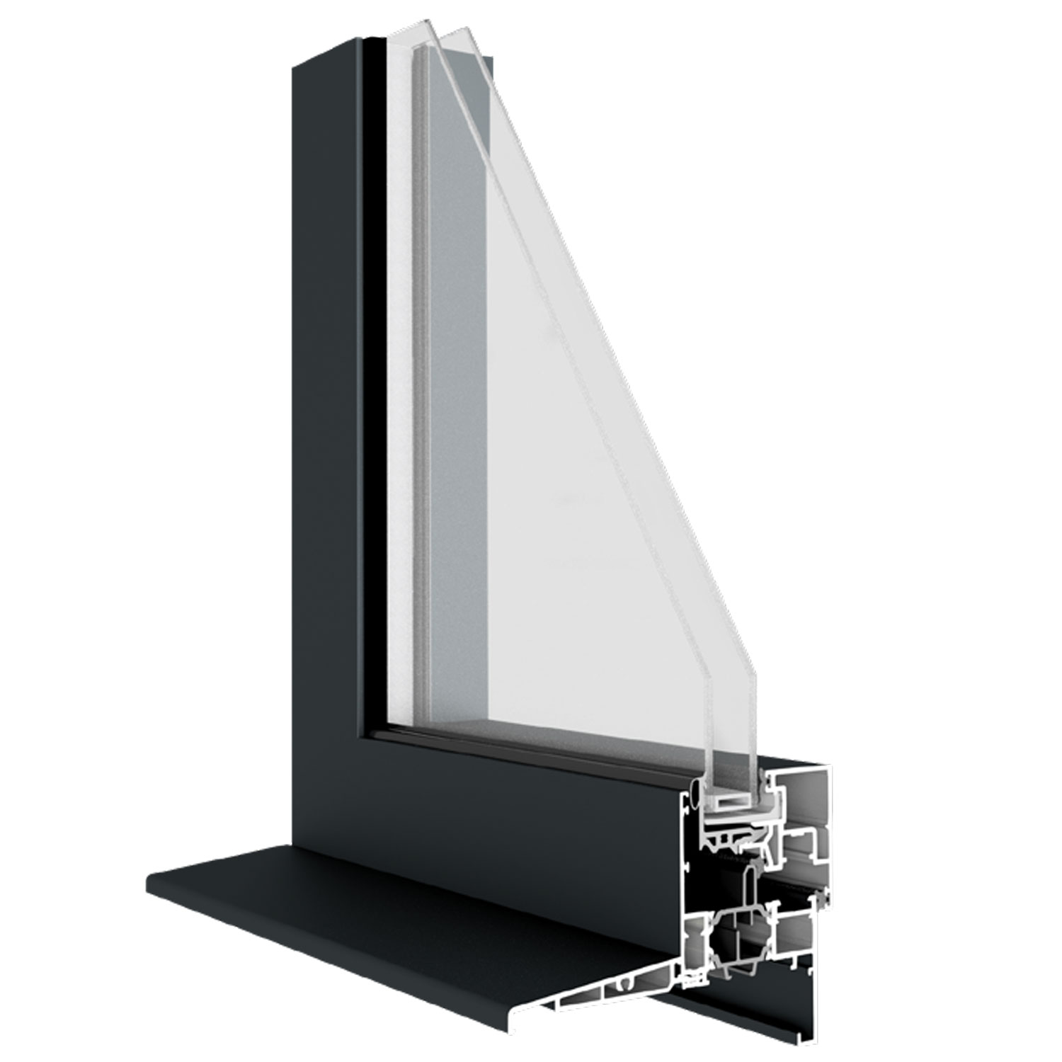 Bouton de fenêtre design en Aluminium F2, ENTREBAILLEMENT