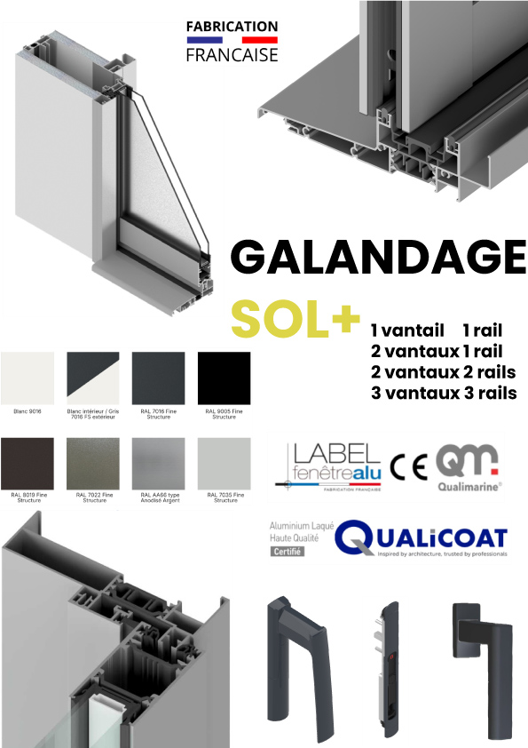 Coulissant à galandage 2 vantaux 1 rail