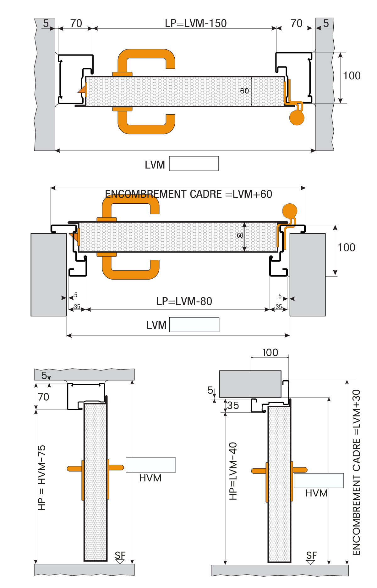 Porte acier 1 vantail multi-usages plus+