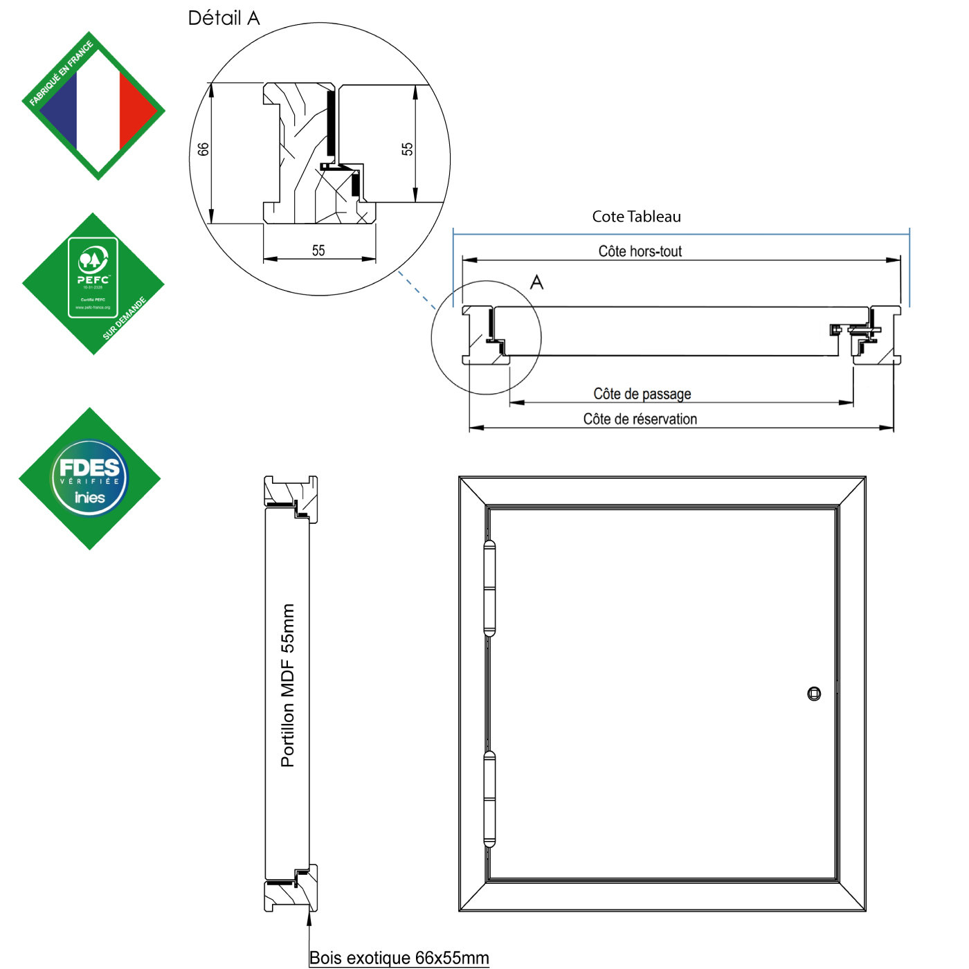 Trappe de visite coupe-feu EI60 en stock