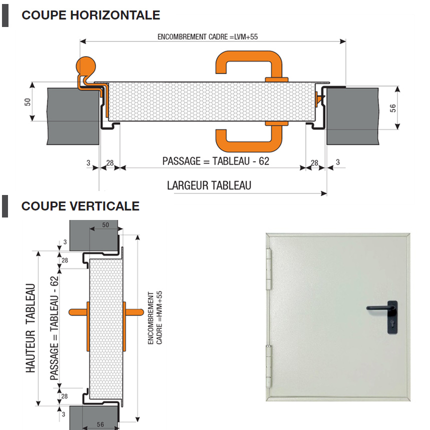 Trappe acier 1 vantail sur-mesure