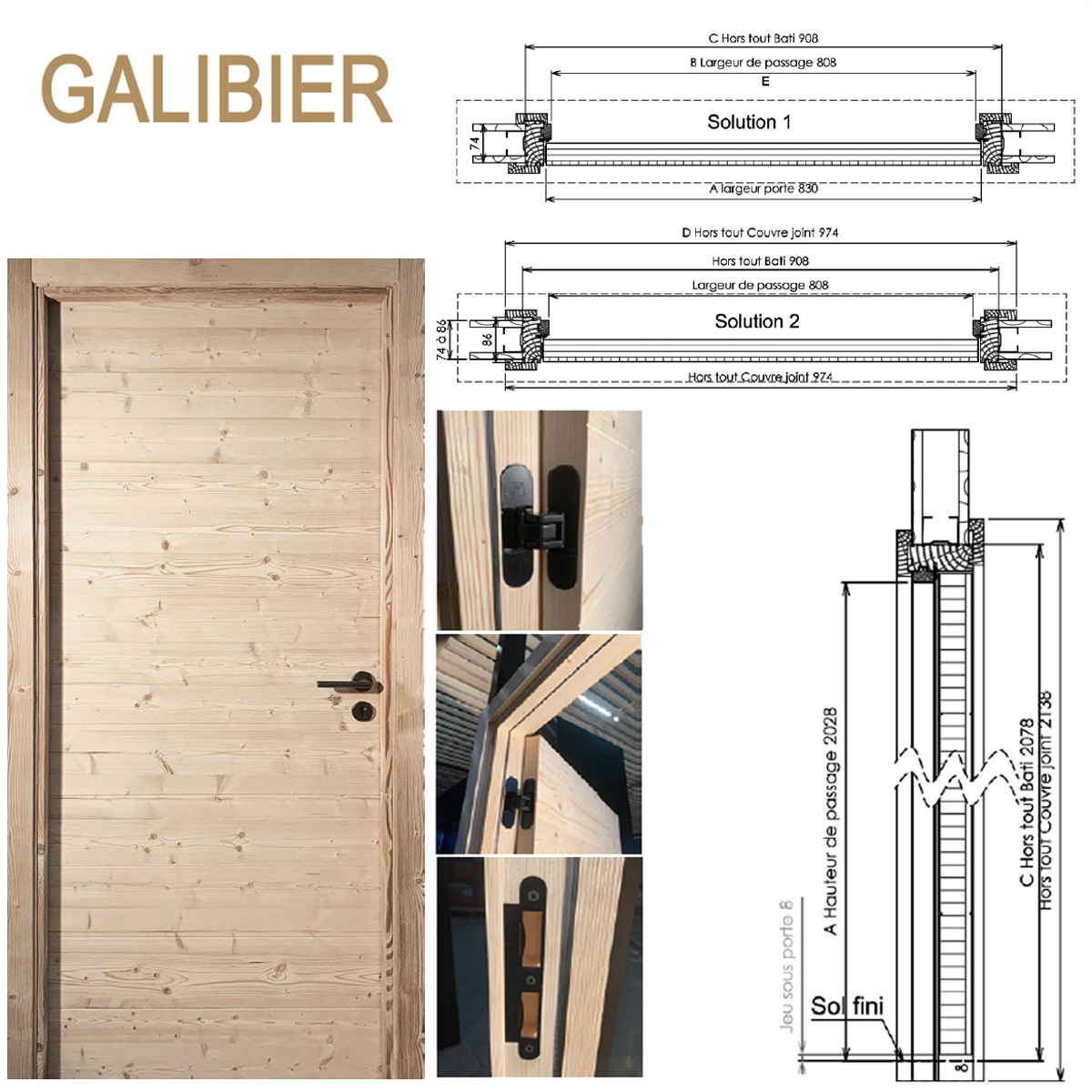 Bloc porte pin premium 1 vantail